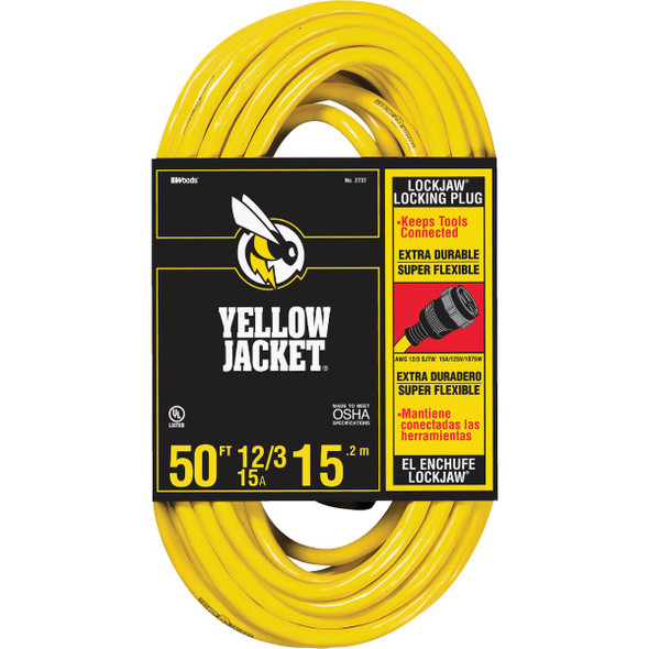 Yellow Jacket Lockjaw 50 Ft. 12/3 Extension Cord 2737 Yellow Jacket Lockjaw 50 Ft. 12/3 Extension Cord 2737