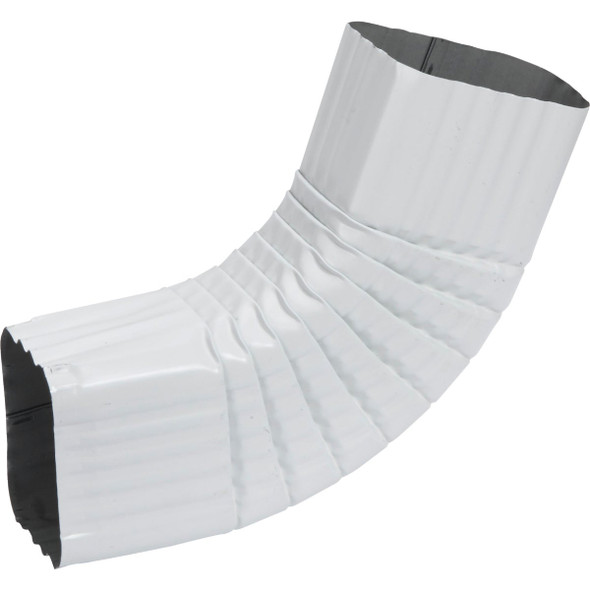 Amerimax 2 x 3 In. Galvanized White Side Downspout Elbow 33065