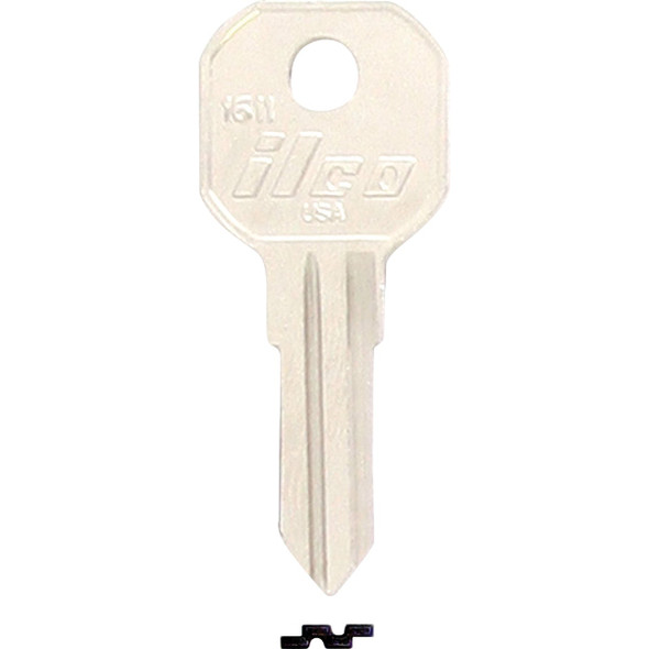 ILCO Nickel Plated Gas Cap Key, 1611 (10-Pack) IAA00019182