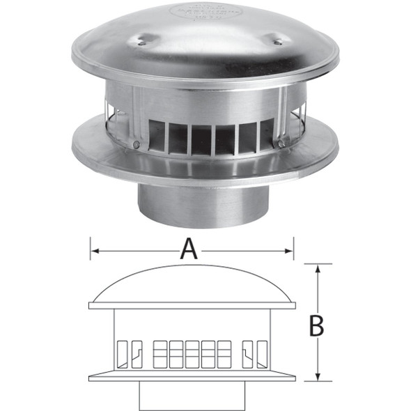 SELKIRK RV 5 In. x 10 In. x 5-1/4 In. Gas Vent Cap 105800