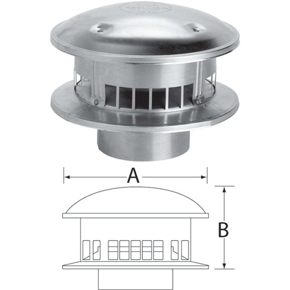 SELKIRK RV 6 In. x 12 In. x 6-1/4 In. Gas Vent Cap 106800