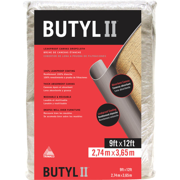 Trimaco Butyl II 9 Ft. x 12 Ft. Canvas Drop Cloth 85321
