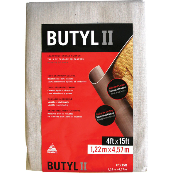 Trimaco Butyl II 4 Ft. x 15 Ft. Canvas Drop Cloth 85328