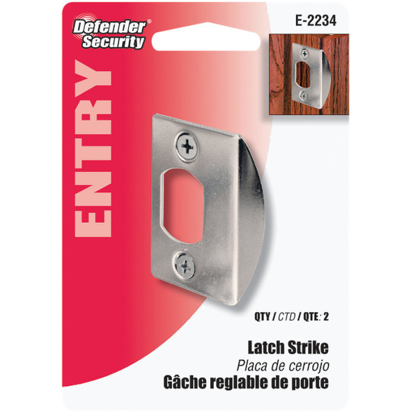 Defender Security Chrome 1-3-4 In. Lip Strike Plate E 2234 247103
