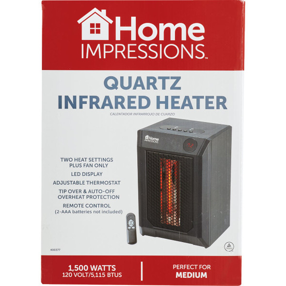 Home Impressions 1500W 120V Quartz Heater with Remote