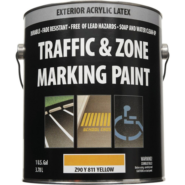 Traffic & Zone Yellow Latex Gallon Traffic Paint Z90Y00811-16 799880