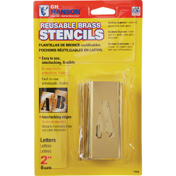 C.H. Hanson 2 In. Letter Stencil Set (32 Piece) 10325