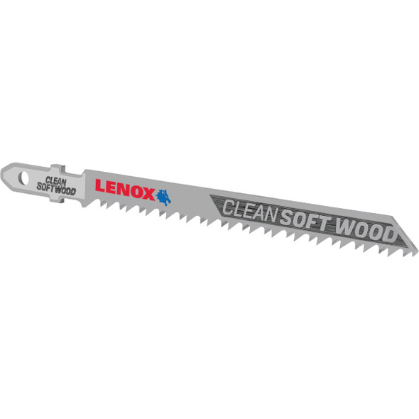 Lenox 4 In. x 10 TPI T-Shank HCS Jig Saw Blade for Clean Soft Wood (3-Pack)