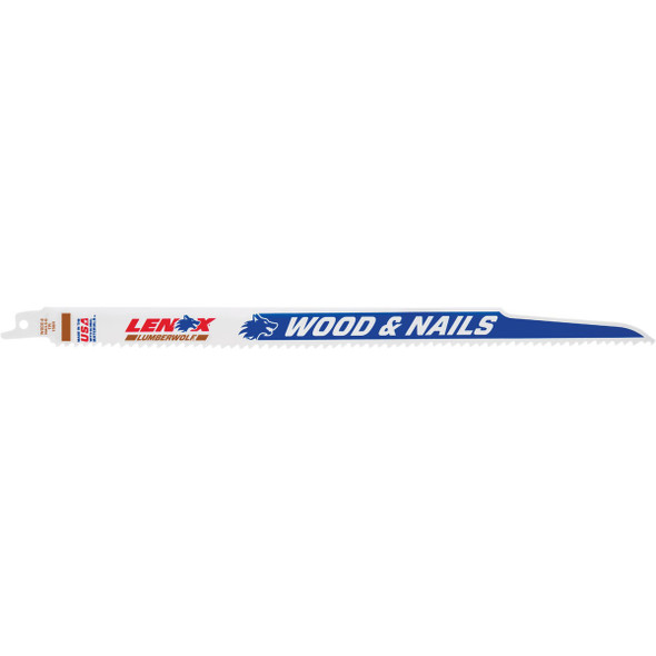 Lenox LUMBERWOLF 12 In. 6 TPI Nail-Embedded Wood Reciprocating Saw Blade