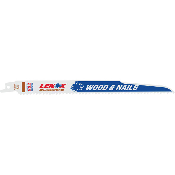 Lenox LUMBERWOLF 9 In. 6 TPI Nail-Embedded Wood Reciprocating Saw Blade