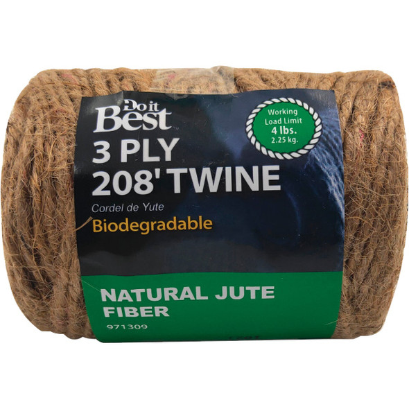 Do it Best 3-Ply x 208 Ft. Brown Jute Biodegradable Twine 971309
