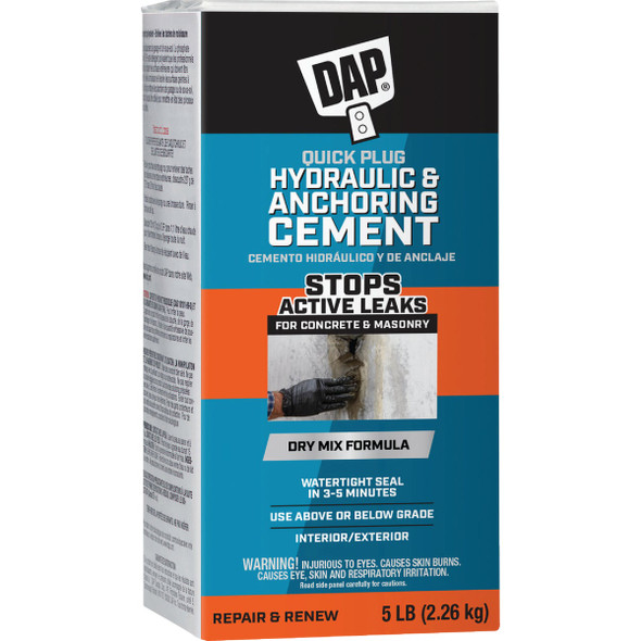 Dap 5 Lb. Quick Plug Hydraulic & Anchoring Cement, Gray 7079814086