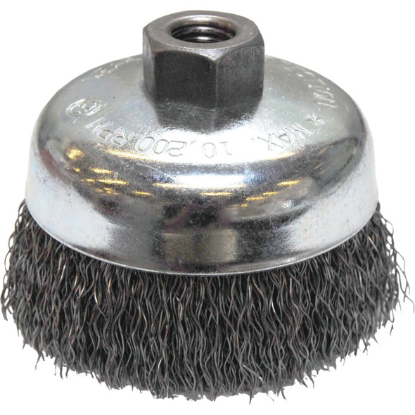 Weiler Vortec 4 In. Crimped 0.02 In. Angle Grinder Wire Brush 36036