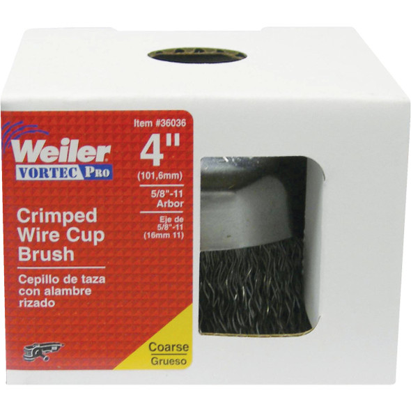 Weiler Vortec 4 In. Crimped 0.02 In. Angle Grinder Wire Brush 36036 336963