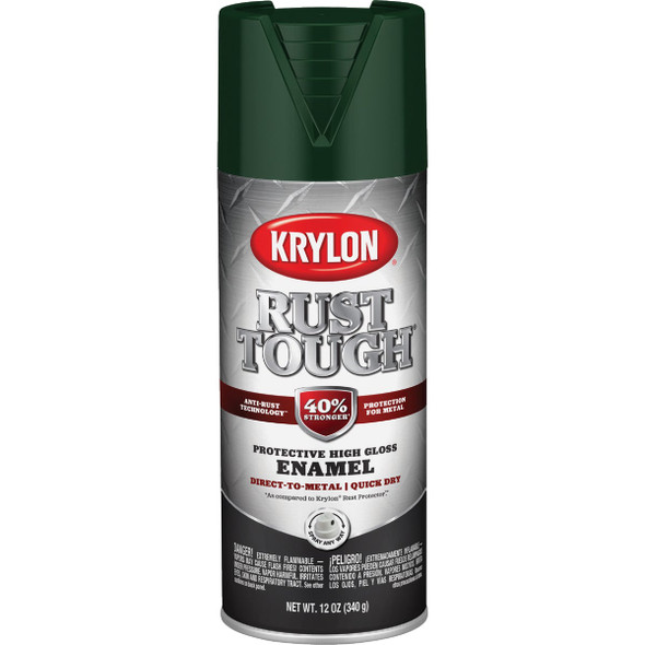 Krylon Rust Tough 12 Oz. Gloss Alkyd Enamel Spray Paint, Hunter Green K09223008