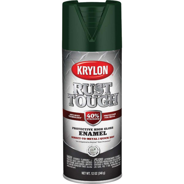 Krylon Rust Tough 12 Oz. Gloss Alkyd Enamel Spray Paint, Hunter Green K09223008