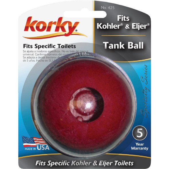 Korky Red Chlorazone Rubber Tank Ball  425BP 450005