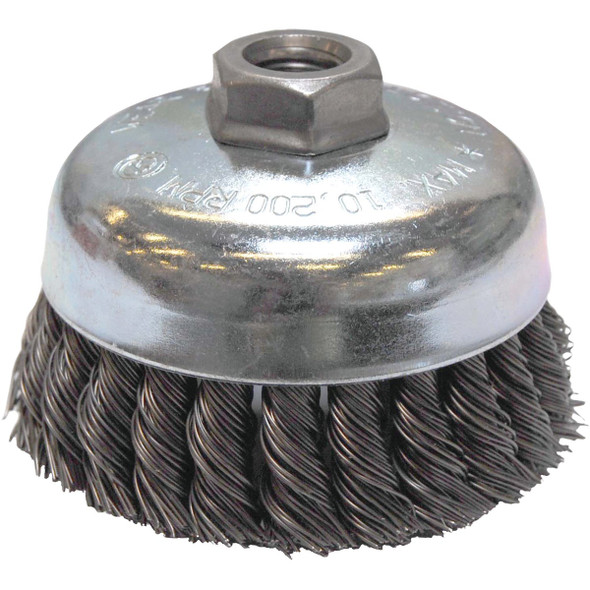 Weiler Vortec 4 In. Knotted 0.02 In. Angle Grinder Wire Brush 36044
