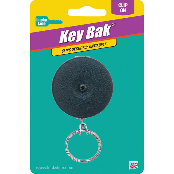 Lucky Line Clip-On 24 In. Black Retractable Key Chain 43601