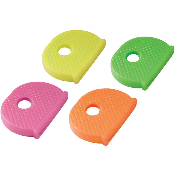 Lucky Line Vinyl Key Identifier Cap, Assorted Neon Colors (4-Pack) 16506
