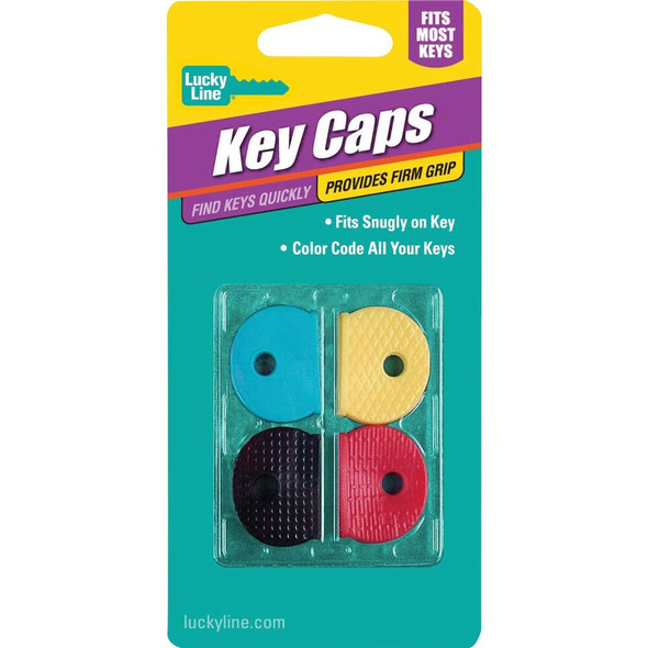 Lucky Line Vinyl Key Identifier Cap, Assorted Colors (4-Pack) 16504 590584