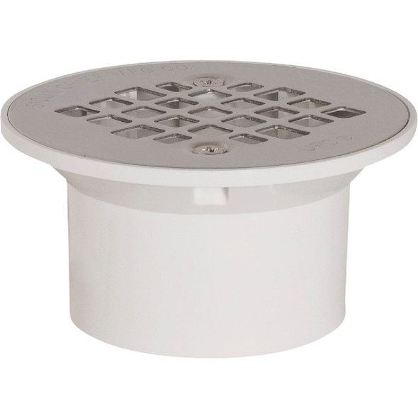 Sioux Chief 2 In. x 3 In. PVC/Stainless Steel Screw Floor Drain 840-2PPK