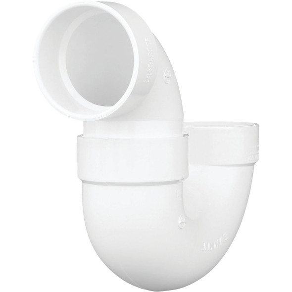 Charlotte Pipe 4 In. White PVC P-Trap PVC 00706X 1200HA