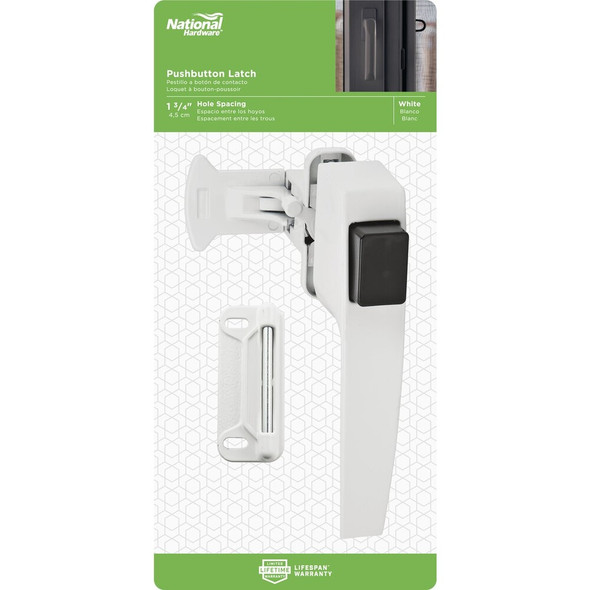 National Hardware White Push Button Latch with 1-3/4 In. Hole Spacing