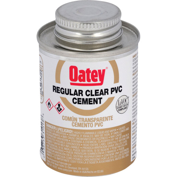 Oatey 4 Oz. Regular Bodied Clear PVC Cement 31012 Oatey 4 Oz. Regular Bodied Clear PVC Cement 31012