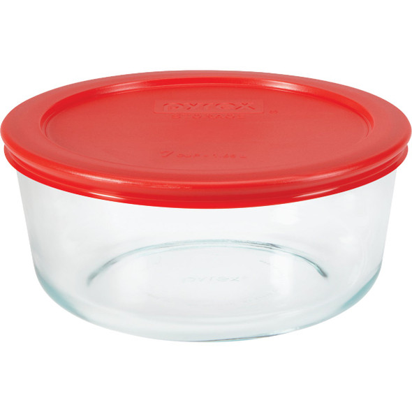 Pyrex Simply Store 7-Cup Round Glass Storage Container with Lid 1075429