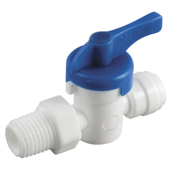 Anderson Metals 1/4 In. x 1/4 In. MIP Plastic Push-In Ball Valve 53901-0404
