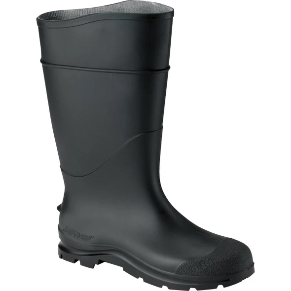 Servus Men's Size 11 Black Plain Toe PVC Rubber Boot 18822-BLM-110