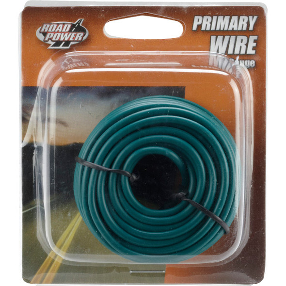 ROAD POWER 24 Ft. 16 Ga. PVC-Coated Primary Wire, Green 56422033