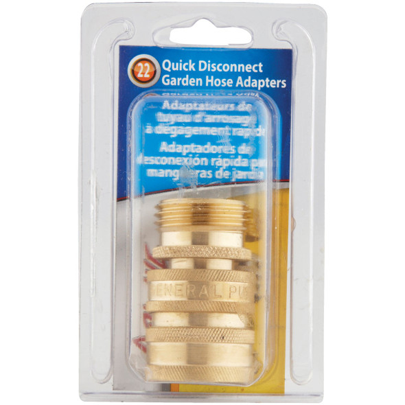 Apache 1 Male, 1 Female Brass Garden Hose Quick Connect Connector Set 44048664 784506