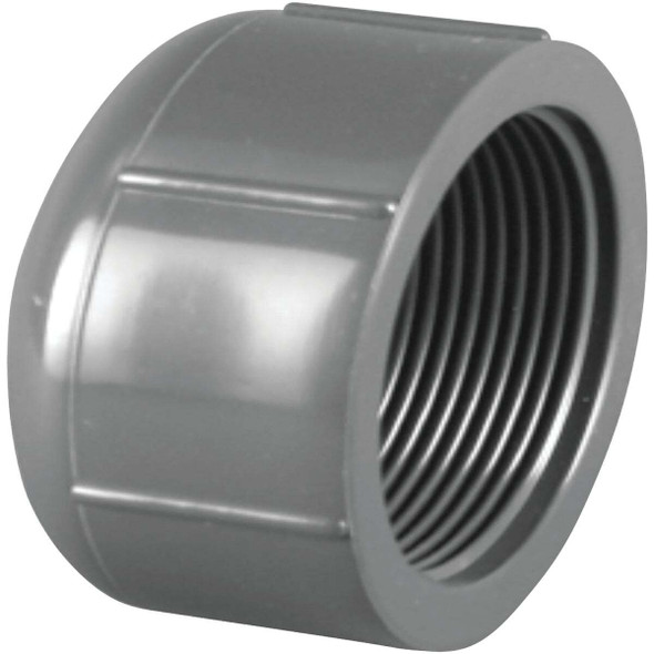 Charlotte Pipe 1/2 In. FIP Schedule 80 Threaded PVC Cap PVC 08117  1000HA