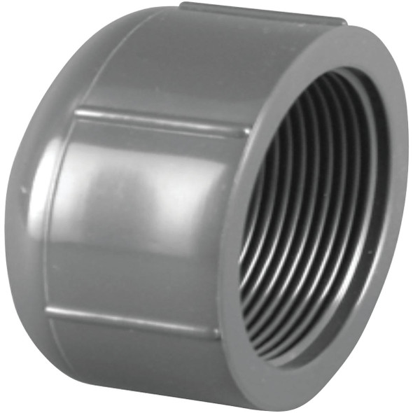 Charlotte Pipe 1/2 In. FIP Schedule 80 Threaded PVC Cap PVC 08117  1000HA