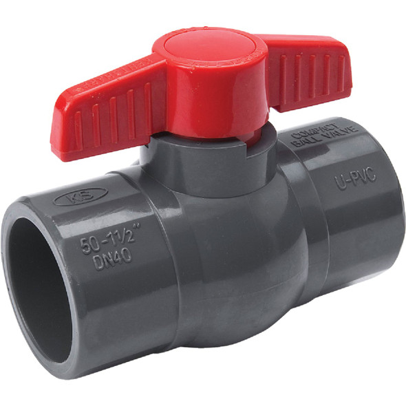 ProLine 1-1/2 In. Solvent x 1-1/2 In. Solvent PVC Ball Valve 107-607