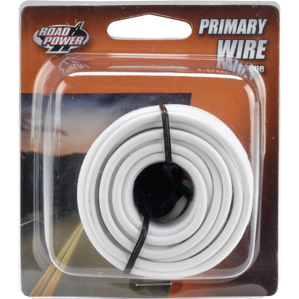 ROAD POWER 17 Ft. 14 Ga. PVC-Coated Primary Wire, White 55669033
