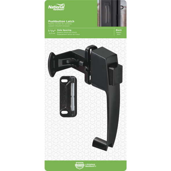 National Hardware Black Push Button Latch