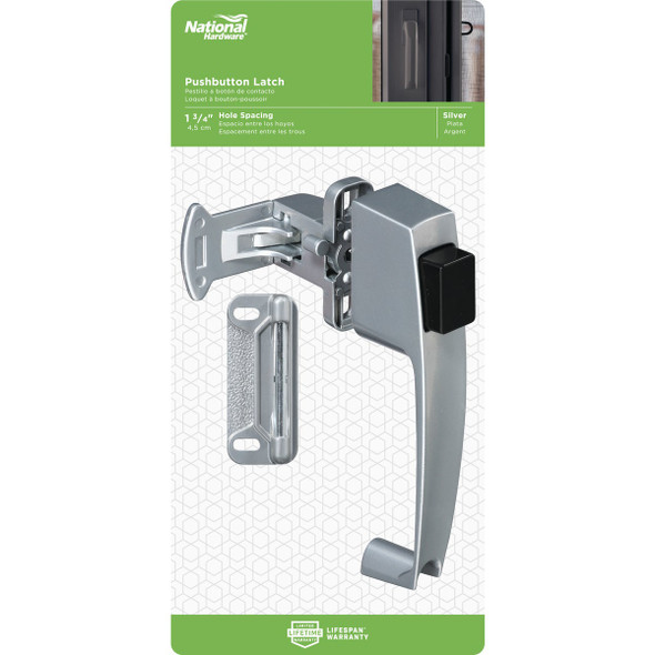 National Hardware Silver Push Button Latch N178-368 232055
