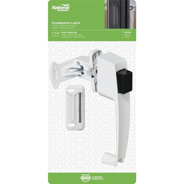 National Hardware White Push Button Latch N213-074 232064