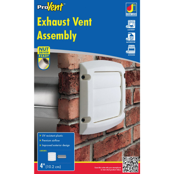 Dundas Jafine ProVent 4 In. White Louvered Dryer Vent Hood BLH4WZW6