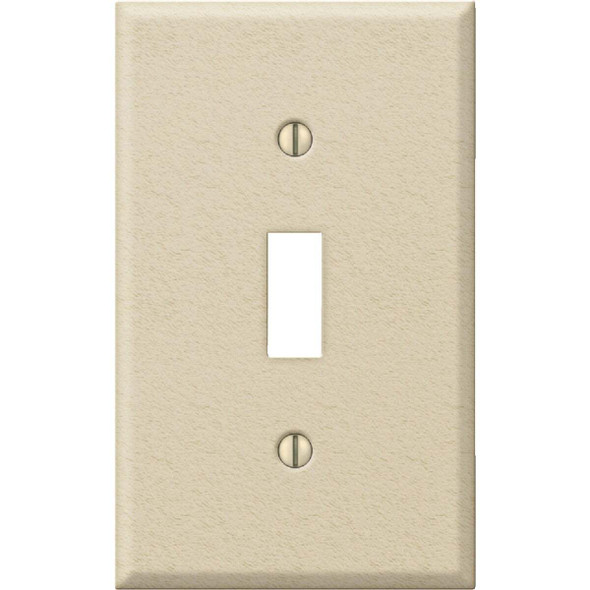 Amerelle PRO 1-Gang Stamped Steel Toggle Switch Wall Plate, Ivory Wrinkle