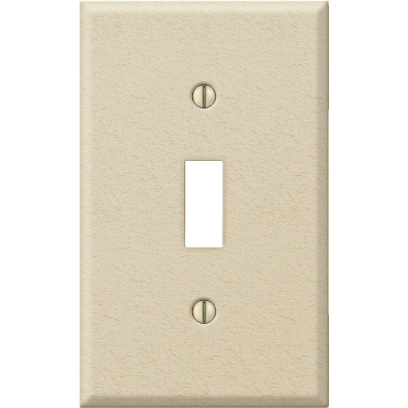 Amerelle PRO 1-Gang Stamped Steel Toggle Switch Wall Plate, Ivory Wrinkle