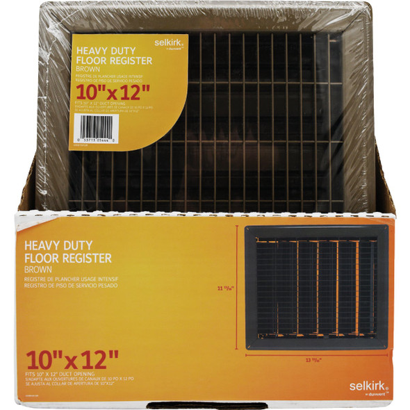Selkirk 10 In. x 12 In. Brown Steel Floor Register 400B10X12R 441837