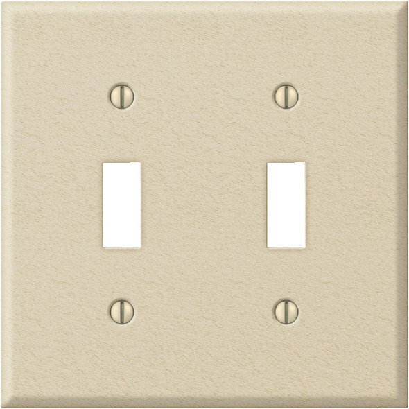 Amerelle PRO 2-Gang Stamped Steel Toggle Switch Wall Plate, Ivory Wrinkle