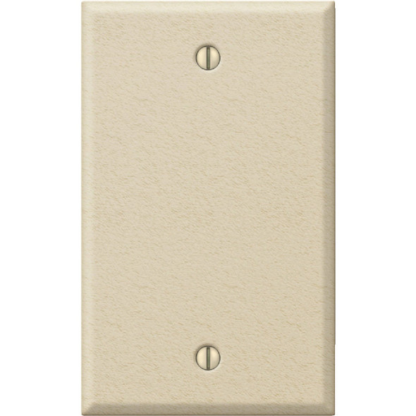 Amerelle 1-Gang Standard Stamped Steel Blank Wall Plate, Ivory Wrinkle C982BIV