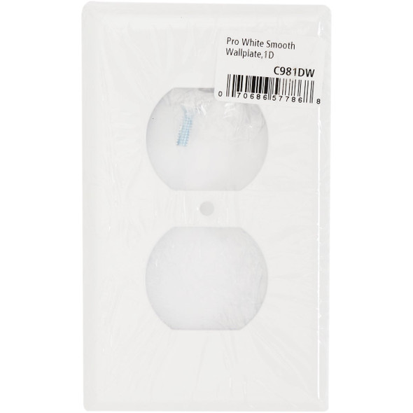 Amerelle PRO 1-Gang Stamped Steel Outlet Wall Plate, Smooth White Amerelle PRO 1-Gang Stamped Steel Outlet Wall Plate, Smooth White