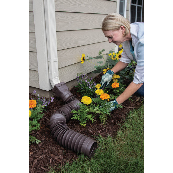 Spectra Metals Ground Spout 22 In. to 48 In. Stone K-Style Polypropylene Downspout Extender Spectra Metals Ground Spout 22 In. to 48 In. Stone K-Style Polypropylene Downspout Extender