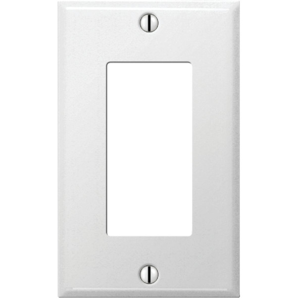 Amerelle PRO 1-Gang Stamped Steel Rocker Decorator Wall Plate, Smooth White